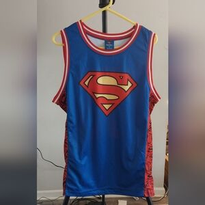 Superman Basketball jersey, blue, red Adult  Size Medium